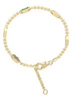 Браслет из лимонного золота c малахитом и перламутром