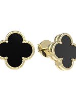 Серьги из лимонного золота c ониксом