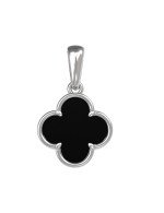 Подвеска из белого золота c ониксом