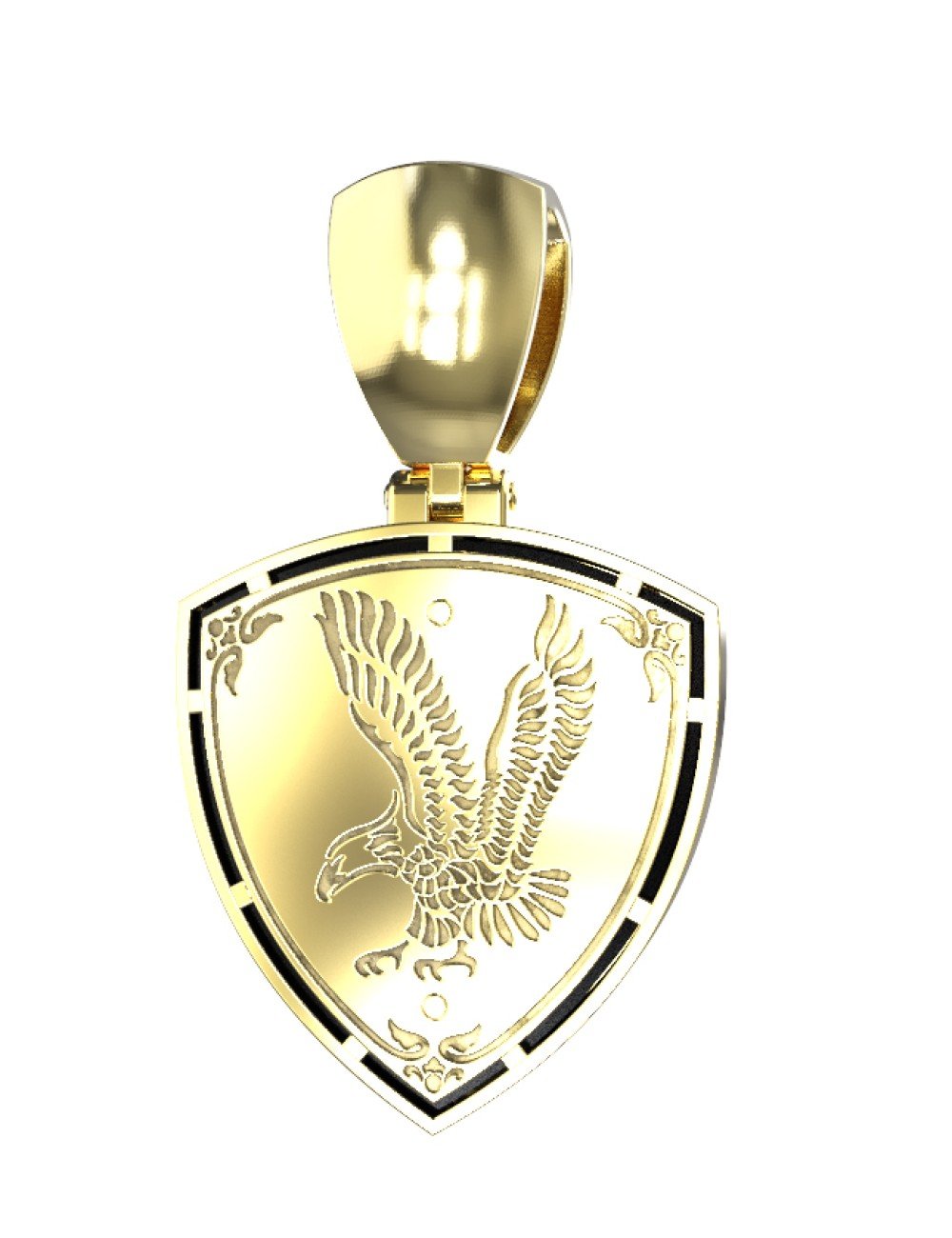 Подвеска из лимонного золота c бриллиантами и ониксом