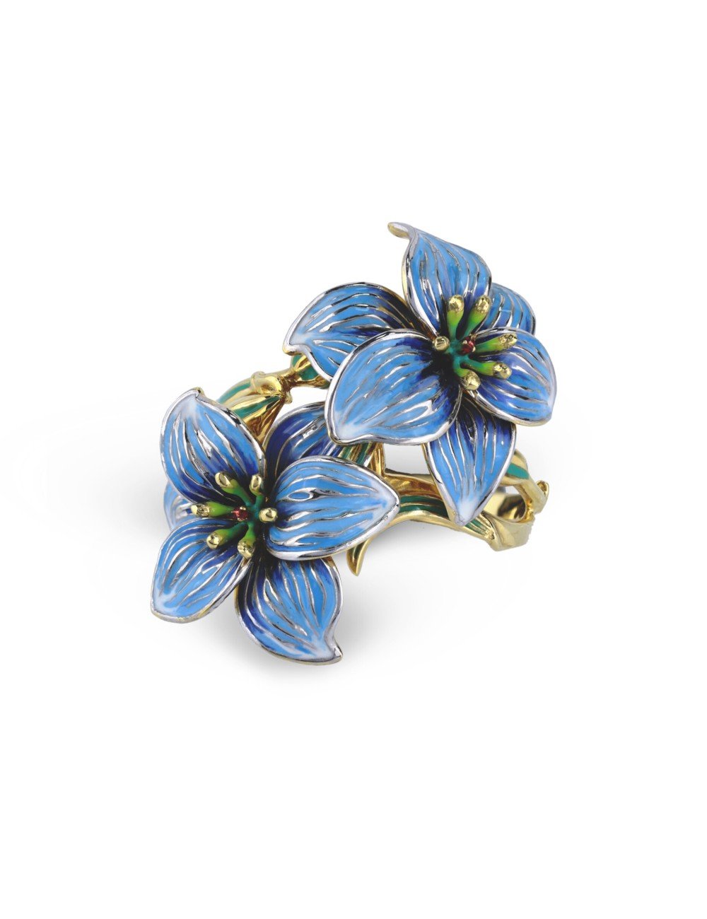 Кольцо из лимонного золота c эмалью