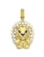 Подвеска из лимонного золота c эмалью и жемчугом