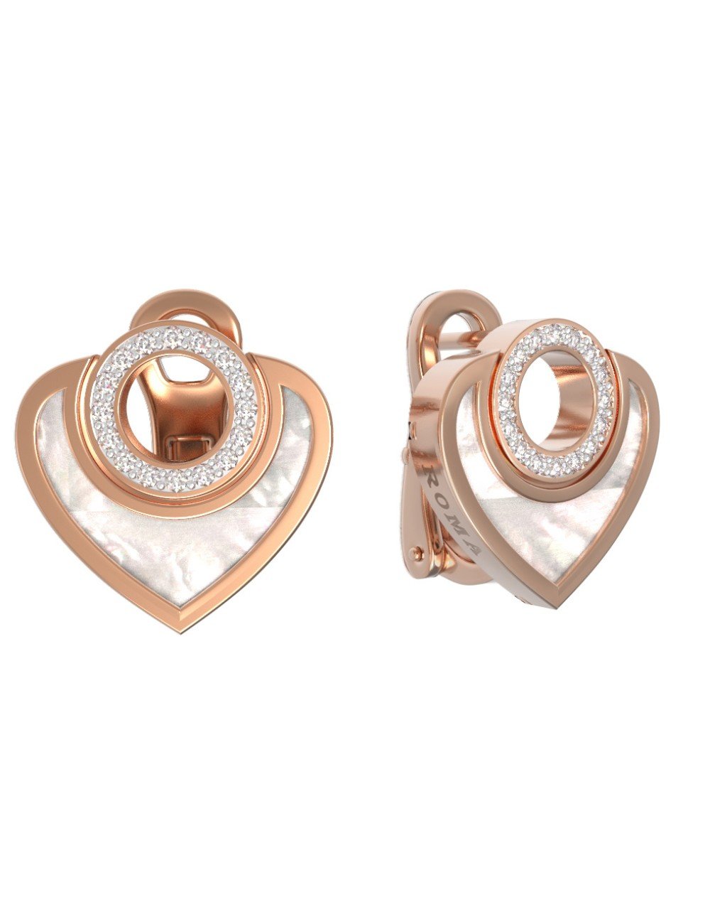 Серьги из золота c бриллиантами и перламутром