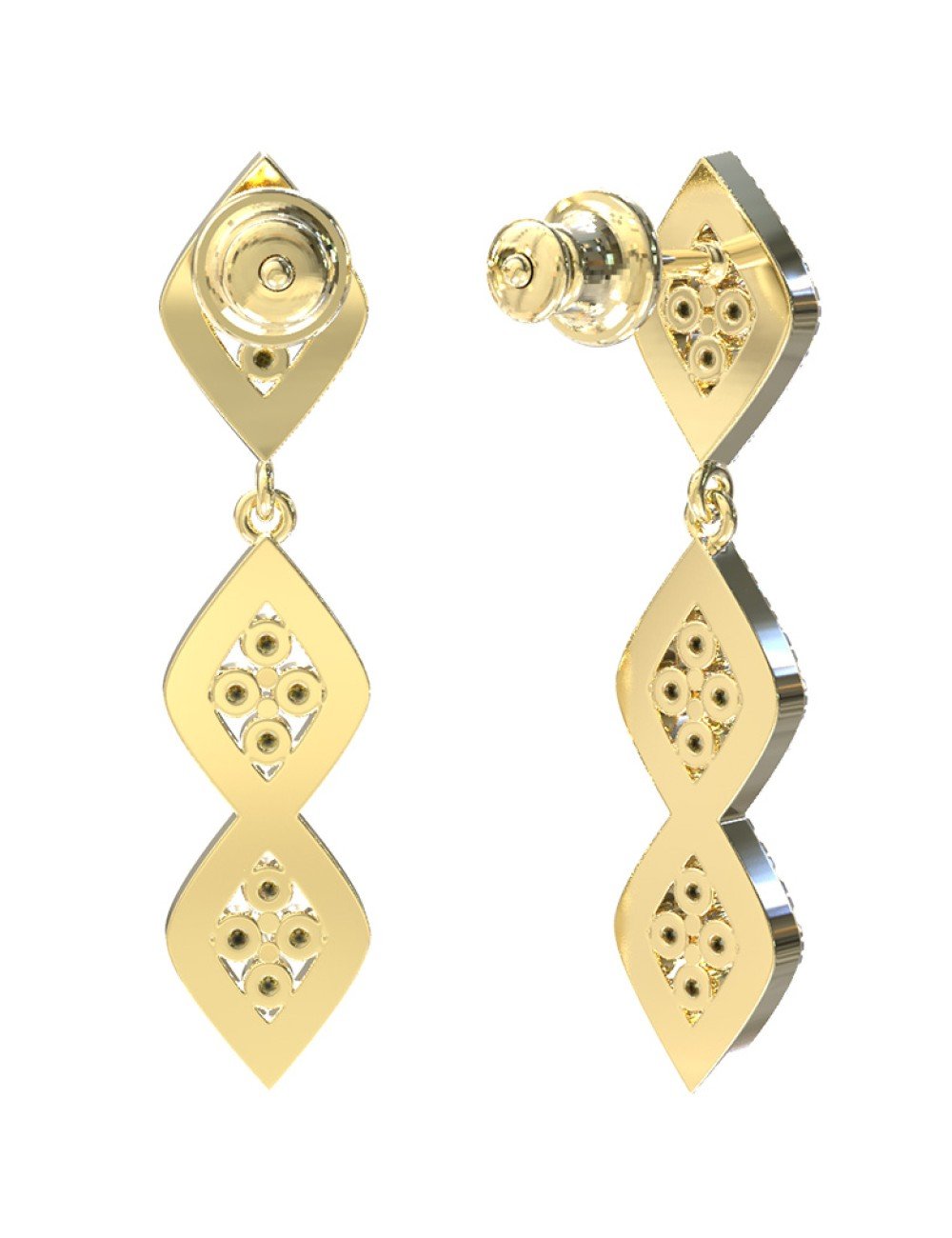 Серьги из лимонного золота c бриллиантами