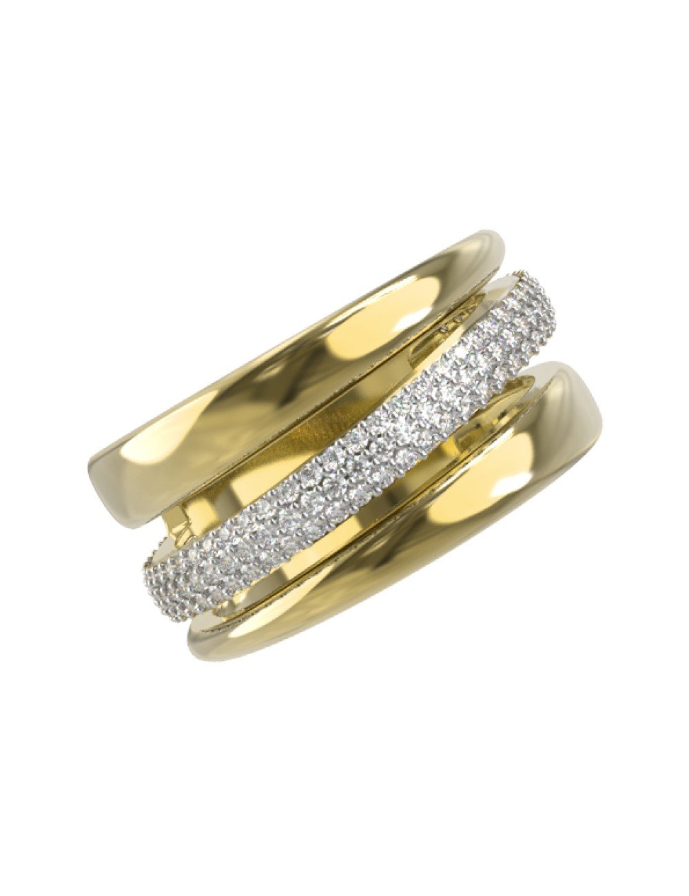 Кольцо из лимонного золота c бриллиантами