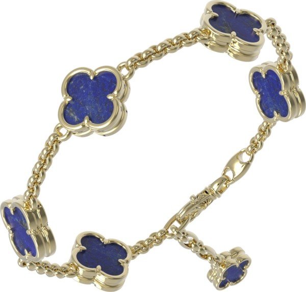 Браслет из лимонного золота c лазуритом