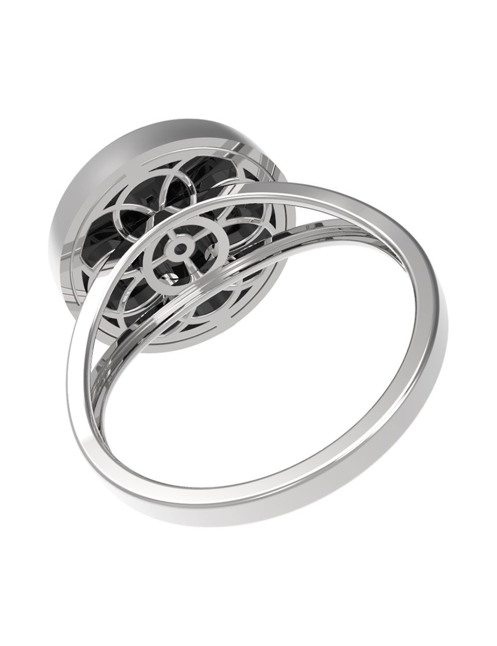 Кольцо из белого золота c бриллиантами и ониксом