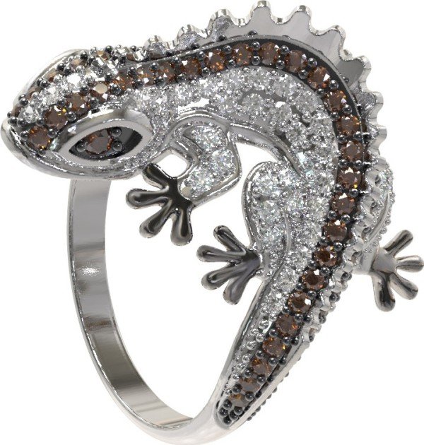 Кольцо из белого золота c фианитом