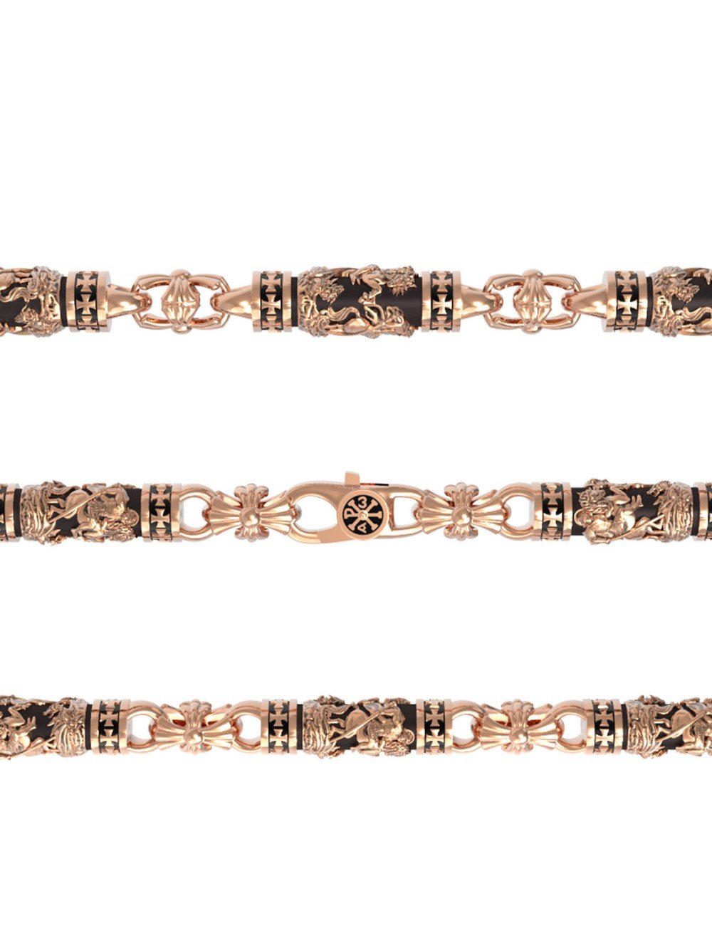 Цепь из золота c эбеновым деревом