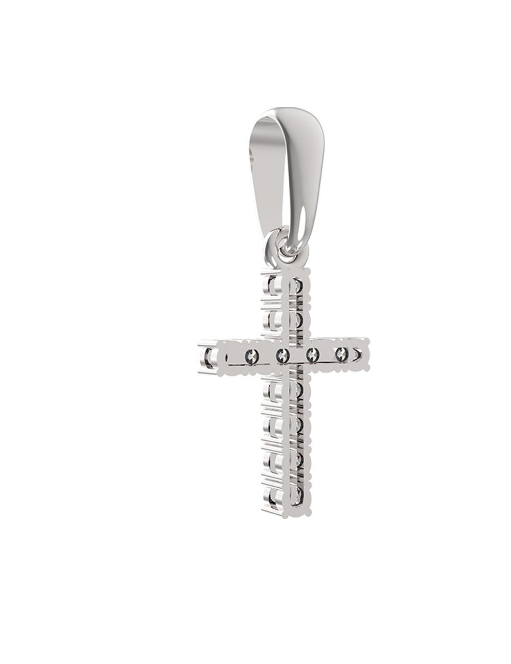 Крест из белого золота c бриллиантами