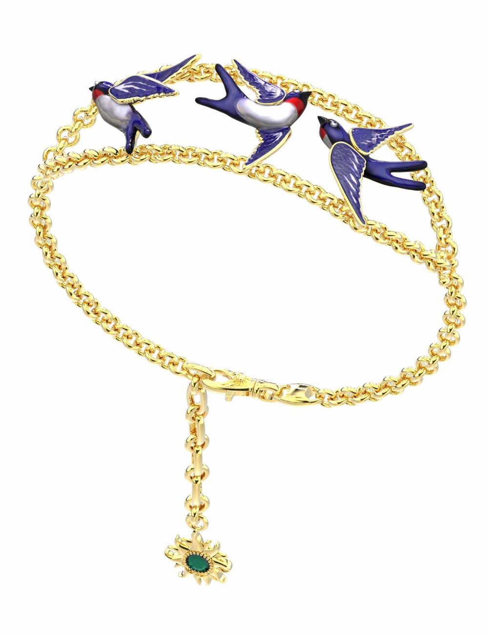 Браслет из лимонного золота c эмалью и топазом London