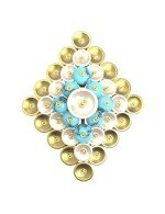 Кольцо из лимонного золота c бирюзой и перламутром