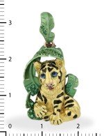 Подвеска из золота c эмалью и изумрудом