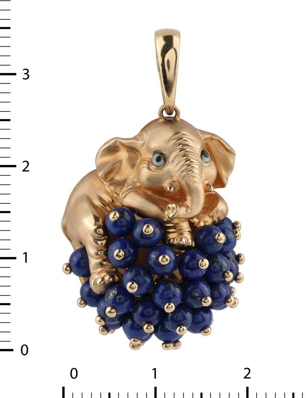 Подвеска из золота c эмалью и лазуритом