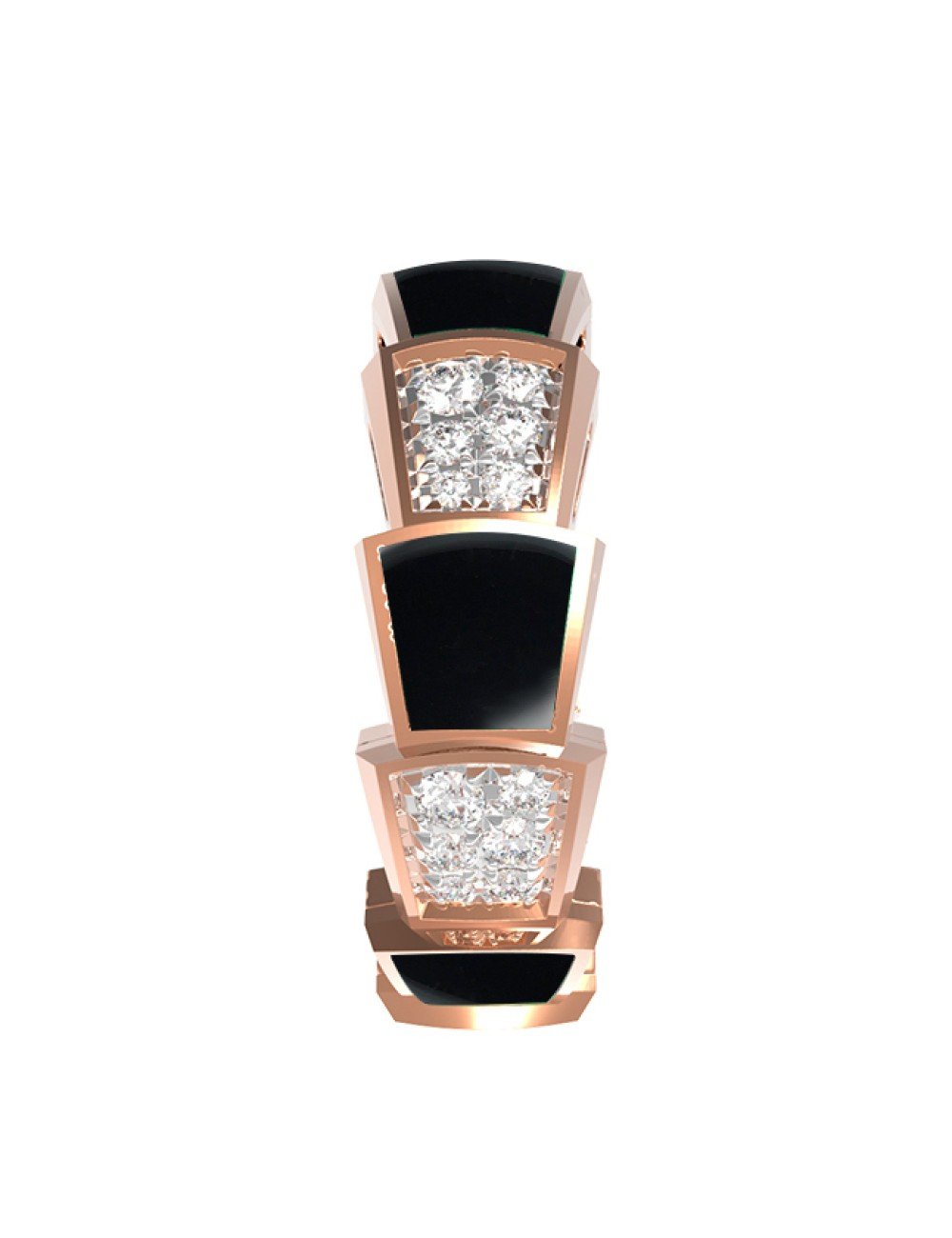 Кольцо из золота c бриллиантами и ониксом