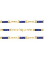 Цепь из лимонного золота c лазуритом