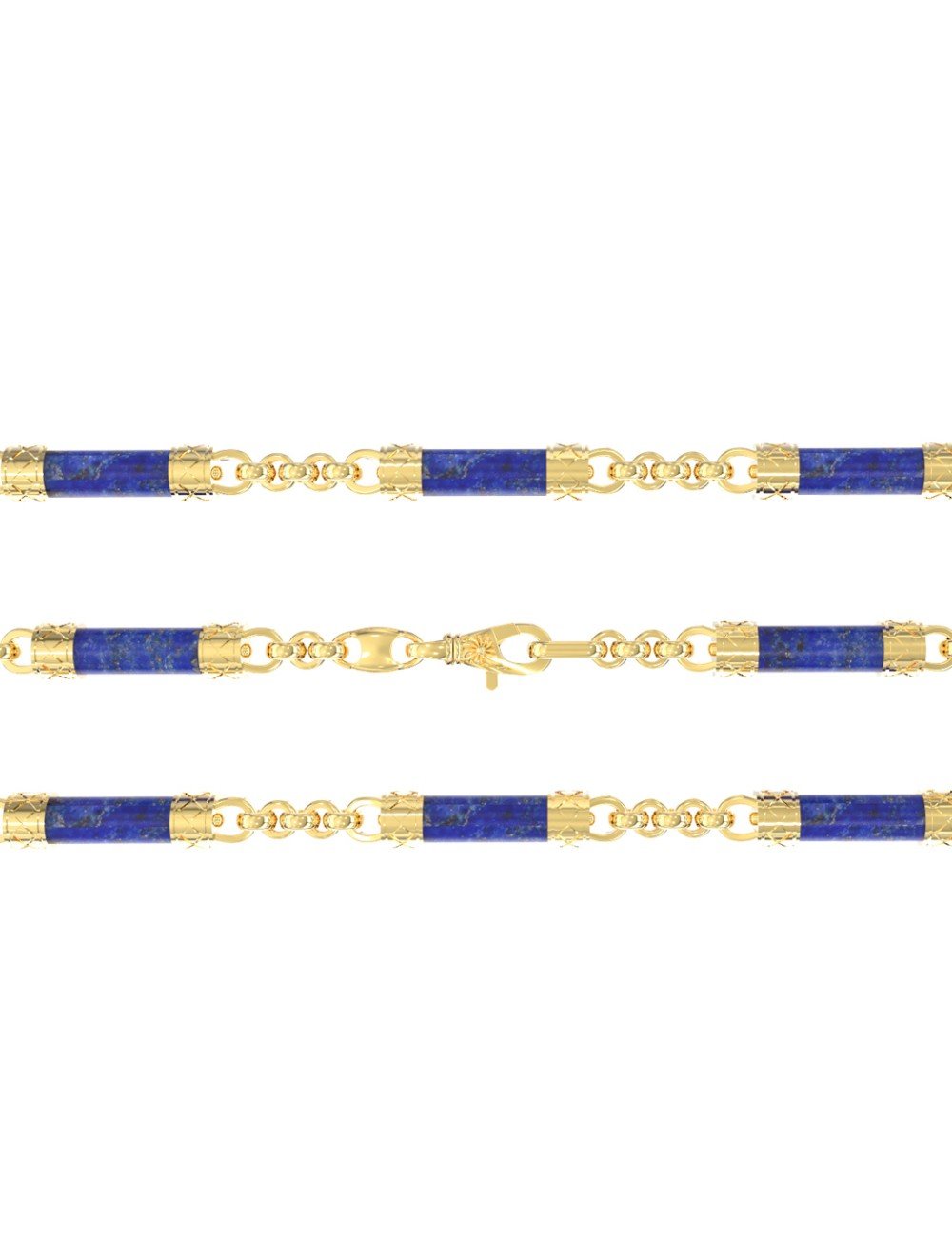 Цепь из лимонного золота c лазуритом