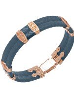 Браслет из золота c кожаным шнурком