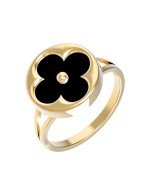 Кольцо из лимонного золота c ониксом