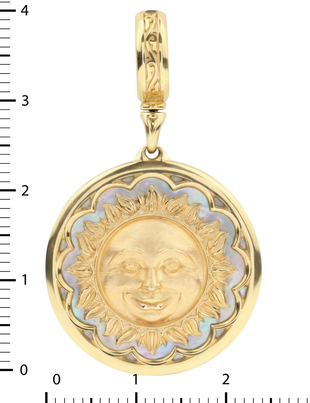 Подвеска из лимонного золота c перламутром