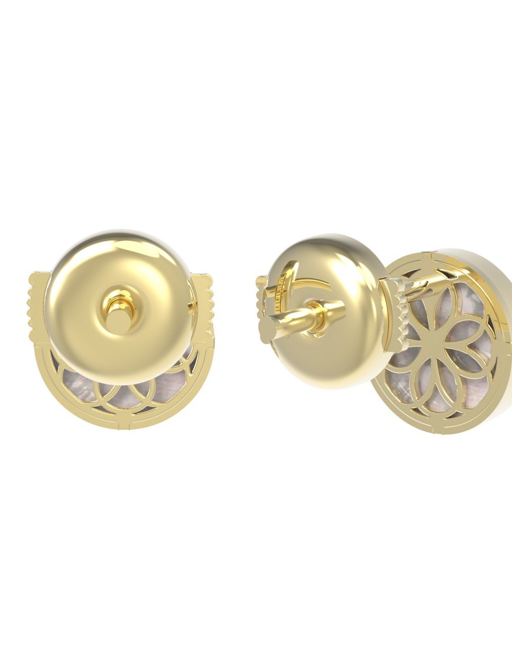 Серьги из лимонного золота c перламутром