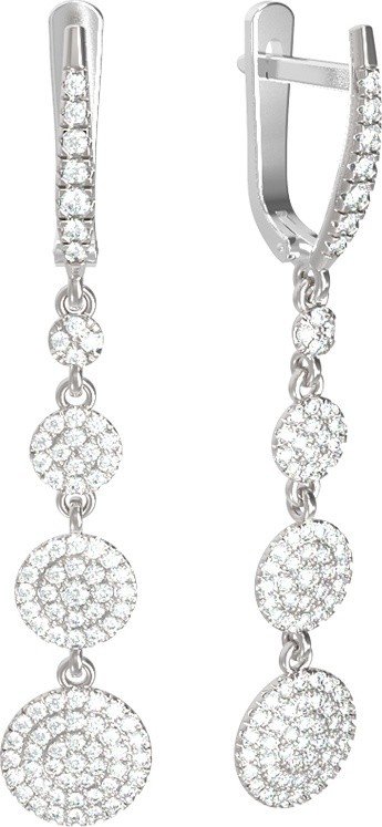 Серьги из белого золота c бриллиантами