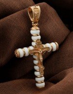 Крест из золота c агатом