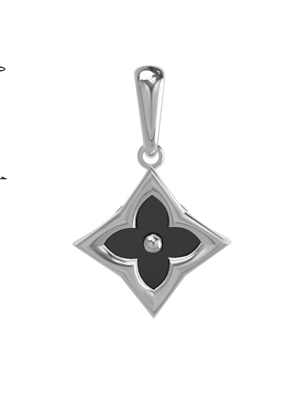 Подвеска из белого золота c ониксом