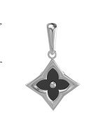 Подвеска из белого золота c ониксом