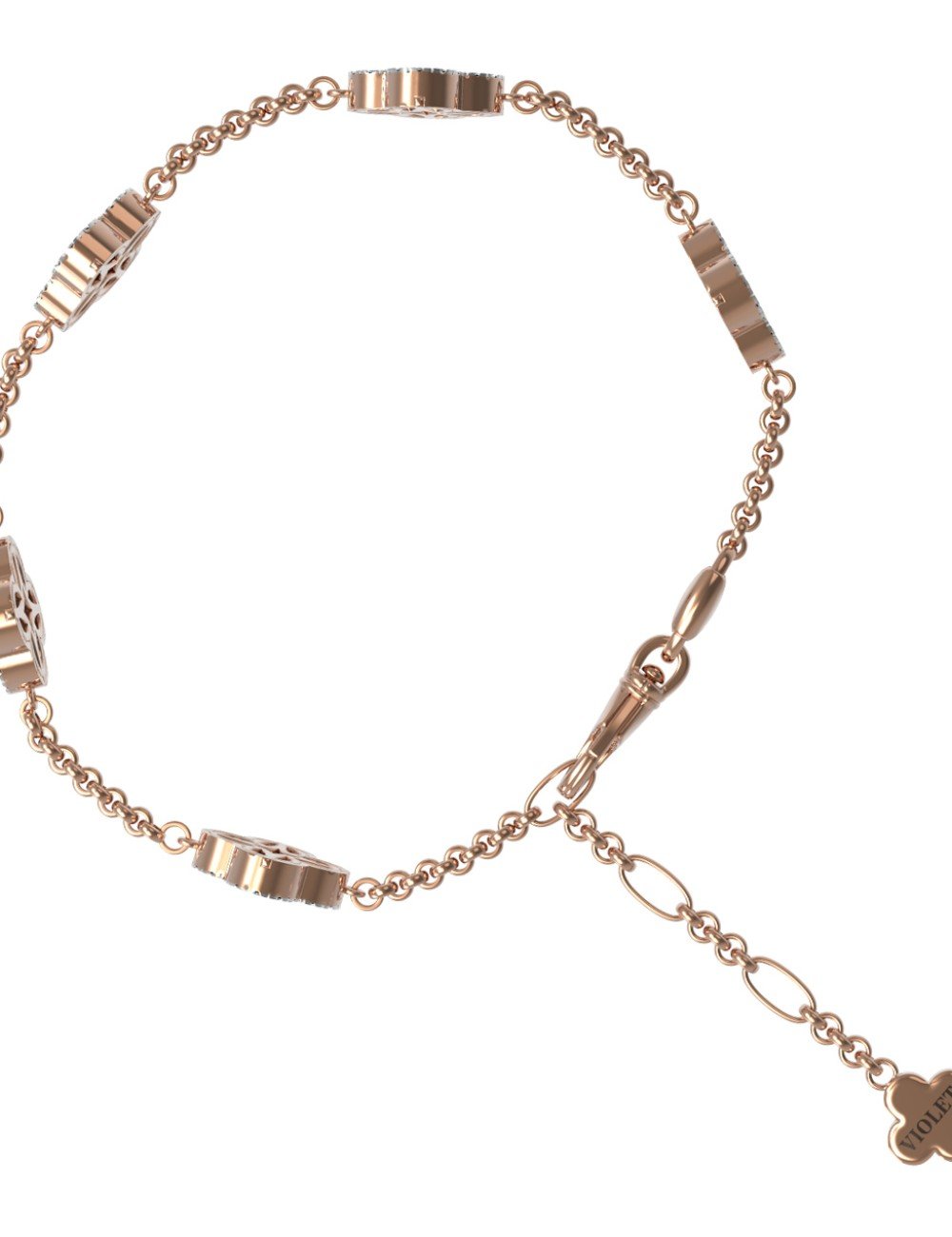 Браслет из золота c бриллиантами, малахитом и перламутром