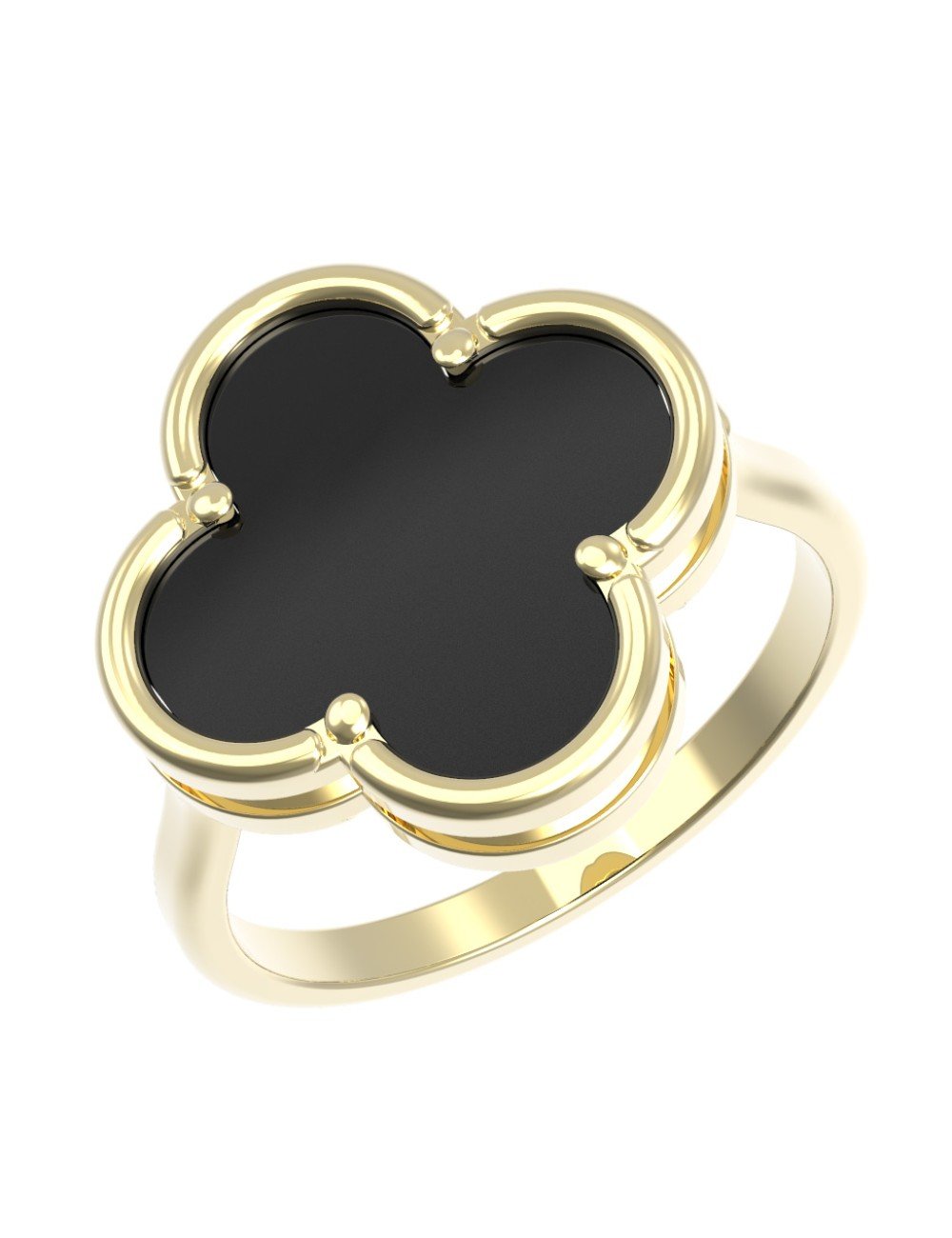 Кольцо из лимонного золота c ониксом