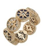 Кольцо из золота c бриллиантами, лазуритом и перламутром