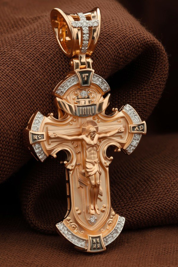 Крест из золота c бриллиантами