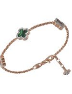 Браслет из золота c бриллиантами, малахитом и перламутром