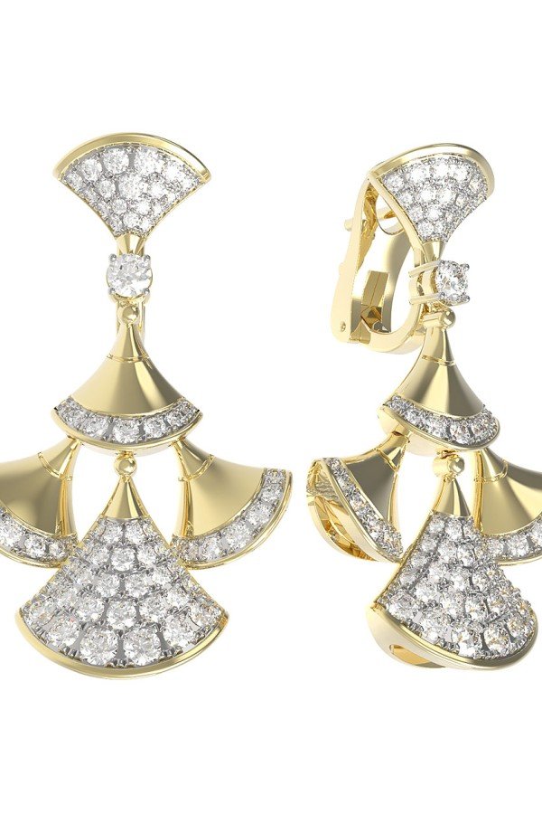 Серьги из лимонного золота c бриллиантами