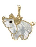 Подвеска из лимонного золота c эмалью и перламутром