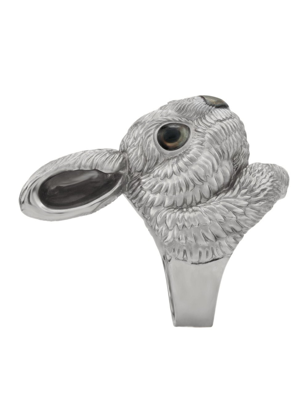 Кольцо из белого золота c эмалью