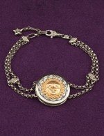 Браслет из белого золота c ониксом и перламутром