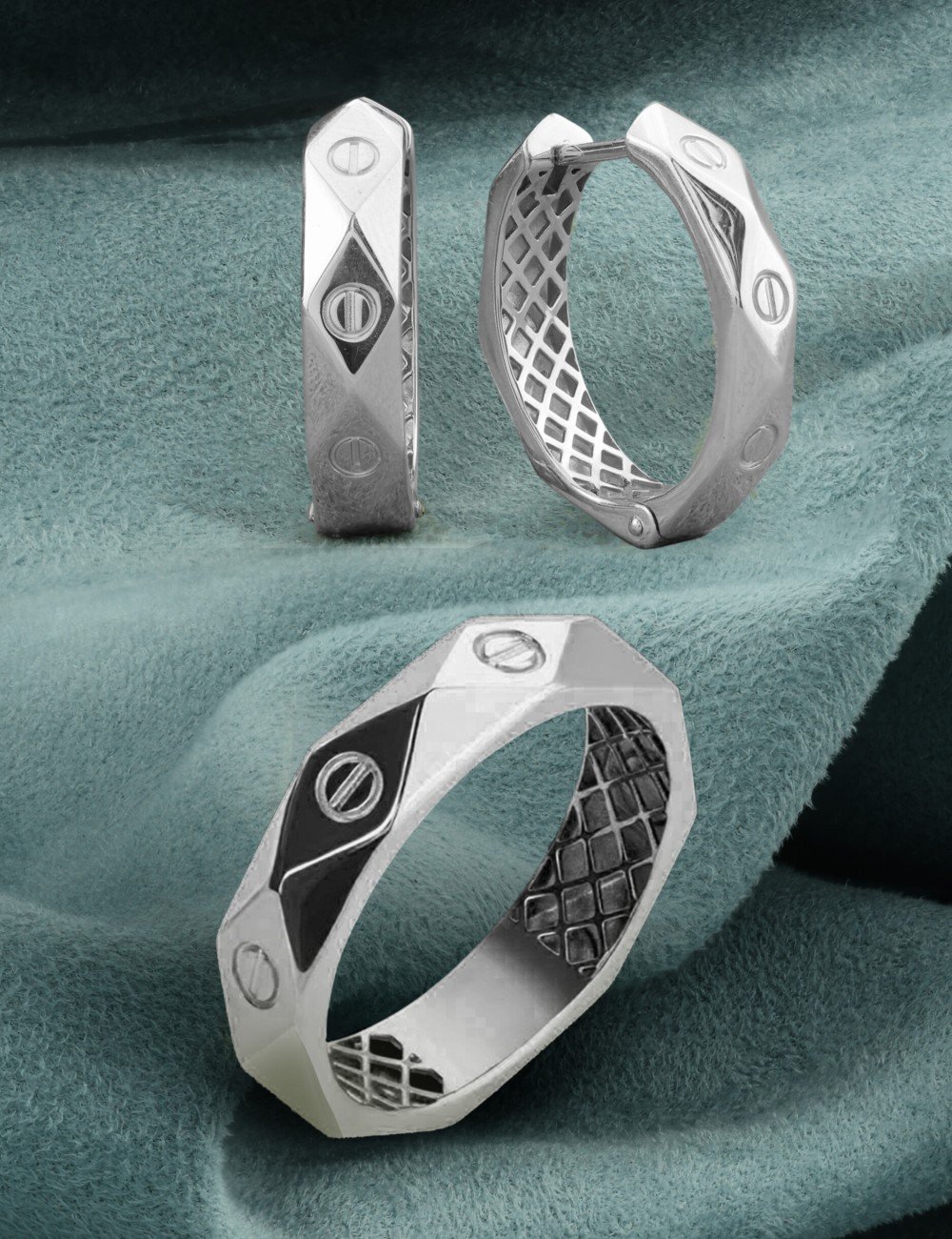 Кольцо из белого золота