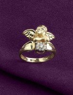 Кольцо из лимонного золота c бриллиантами