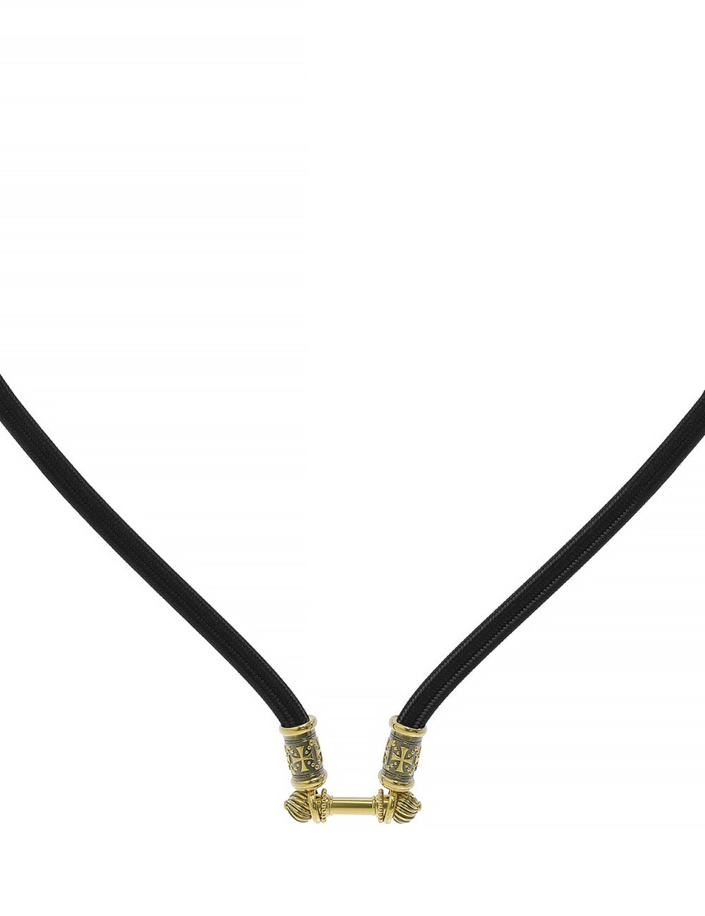 Шнурок шёлковый из лимонного золота c шёлковым шнурком