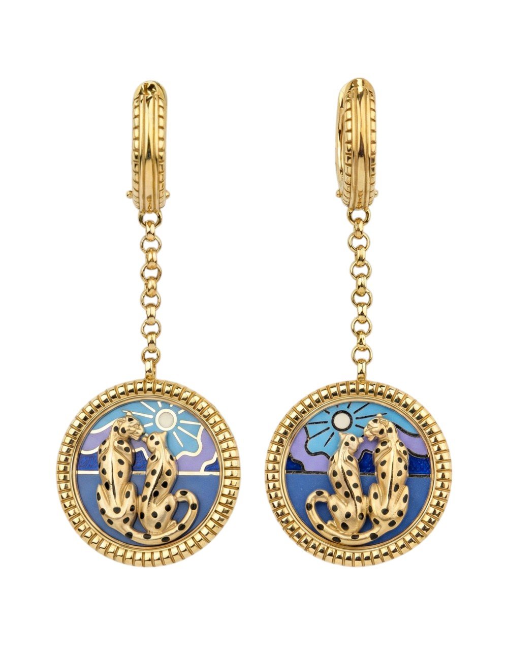 Серьги из лимонного золота c эмалью