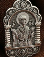 Образок из белого золота c бриллиантами