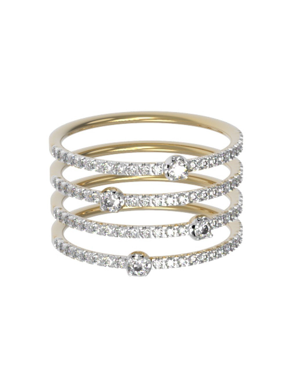 Кольцо из лимонного золота c бриллиантами