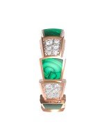 Кольцо из золота c бриллиантами и малахитом