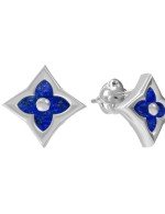 Серьги из белого золота c лазуритом