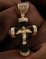 Крест из золота c эбеновым деревом