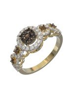 Кольцо из лимонного золота c бриллиантами