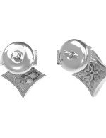 Серьги из белого золота c бриллиантами и перламутром