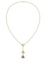 Колье из лимонного золота c бриллиантами, лазуритом и перламутром